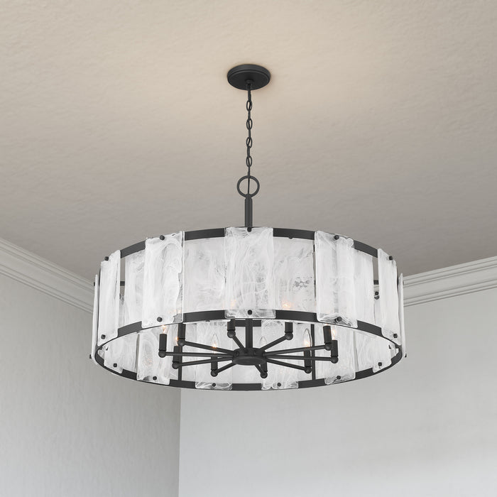 Minka-Lavery - 3638-899 - Ten Light Pendant - Veil - Dark Matte Black