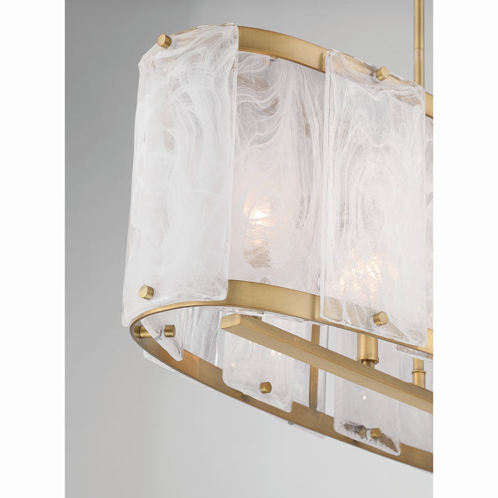 Minka-Lavery - 3639-732 - Six Light Linear Chandelier - Veil - Legacy Brass