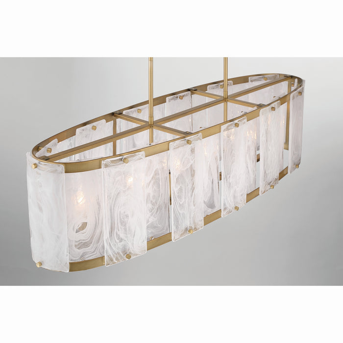 Minka-Lavery - 3639-732 - Six Light Linear Chandelier - Veil - Legacy Brass
