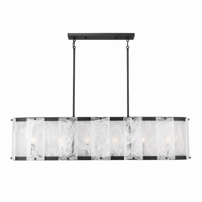 Minka-Lavery - 3639-899 - Six Light Linear Chandelier - Veil - Dark Matte Black