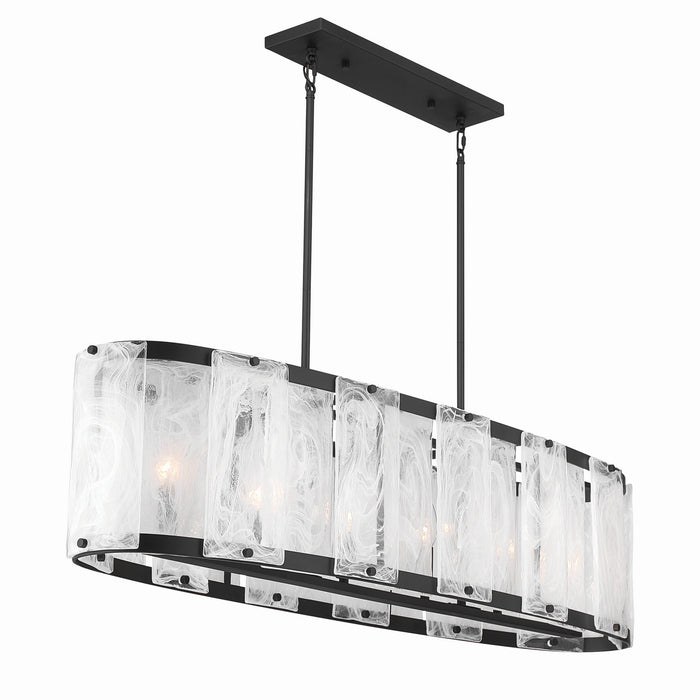 Minka-Lavery - 3639-899 - Six Light Linear Chandelier - Veil - Dark Matte Black