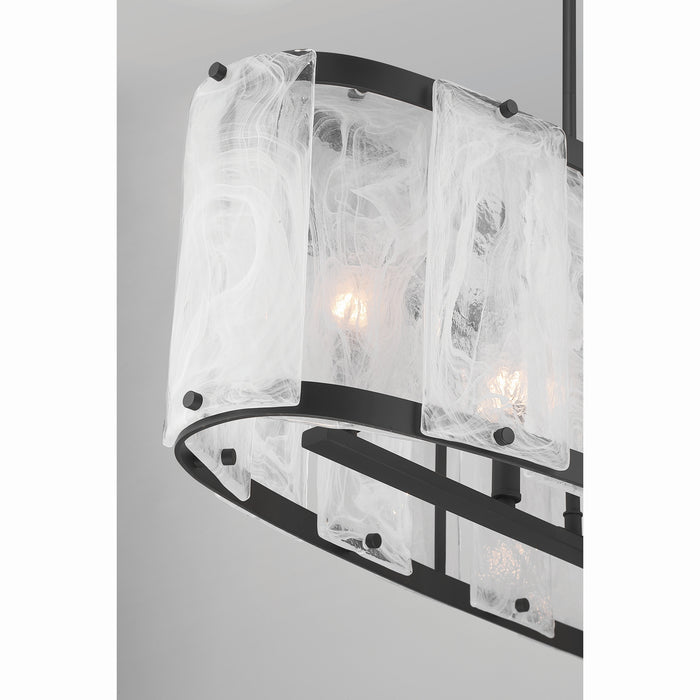 Minka-Lavery - 3639-899 - Six Light Linear Chandelier - Veil - Dark Matte Black