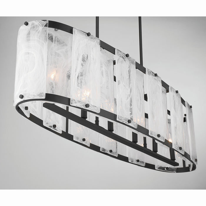 Minka-Lavery - 3639-899 - Six Light Linear Chandelier - Veil - Dark Matte Black