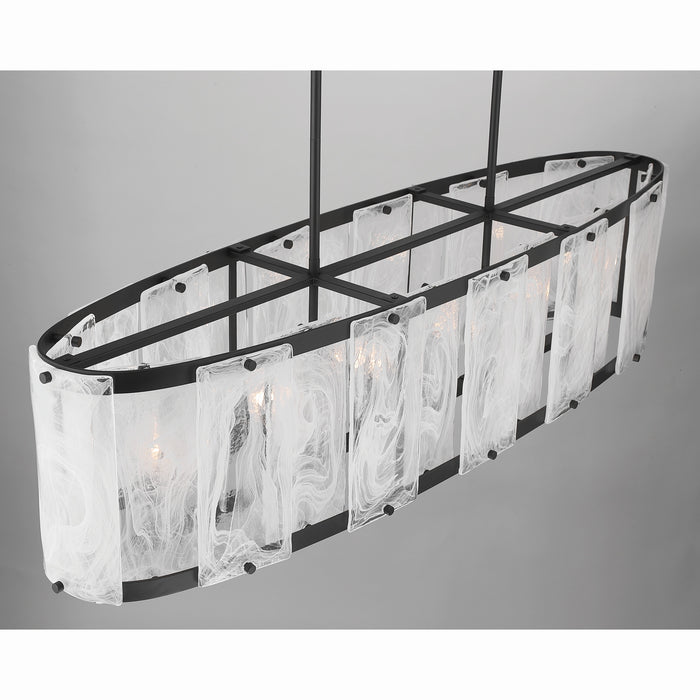 Minka-Lavery - 3639-899 - Six Light Linear Chandelier - Veil - Dark Matte Black