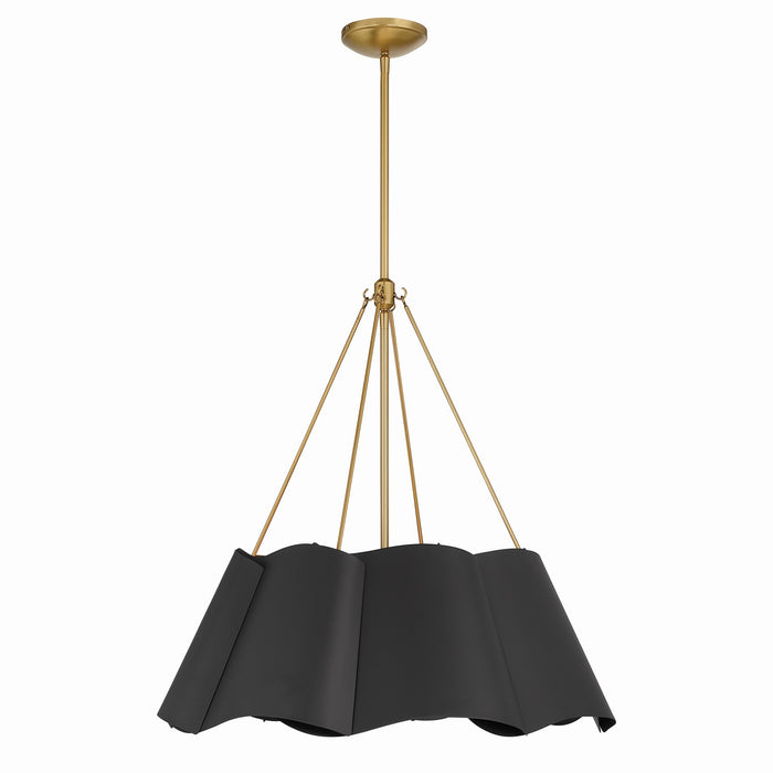 Minka-Lavery - 3954-796 - Four Light Pendant - Waveform - Dark Bronze