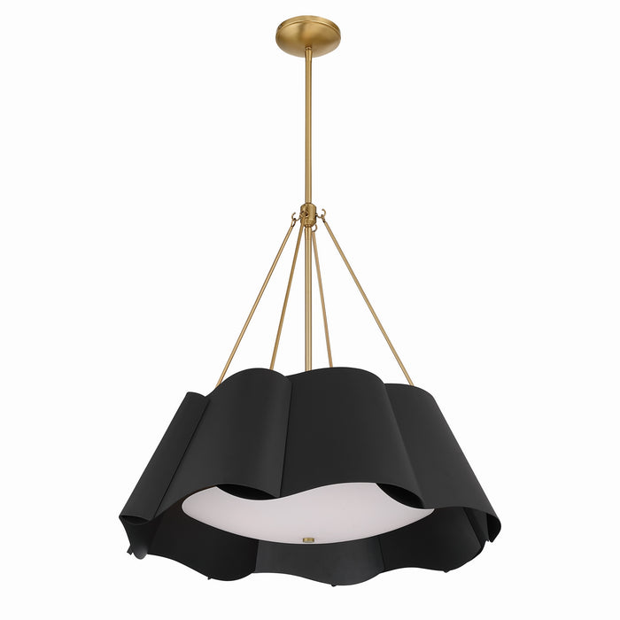 Minka-Lavery - 3954-796 - Four Light Pendant - Waveform - Dark Bronze
