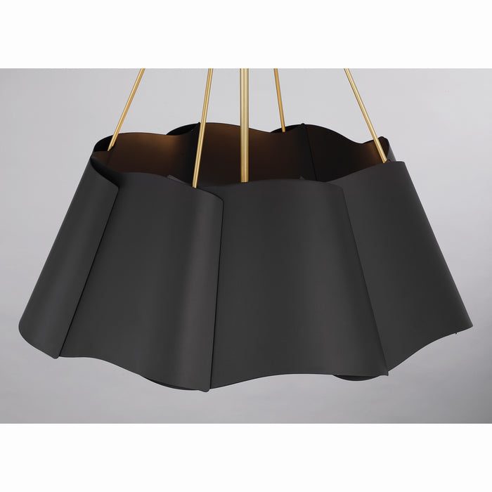 Minka-Lavery - 3954-796 - Four Light Pendant - Waveform - Dark Bronze