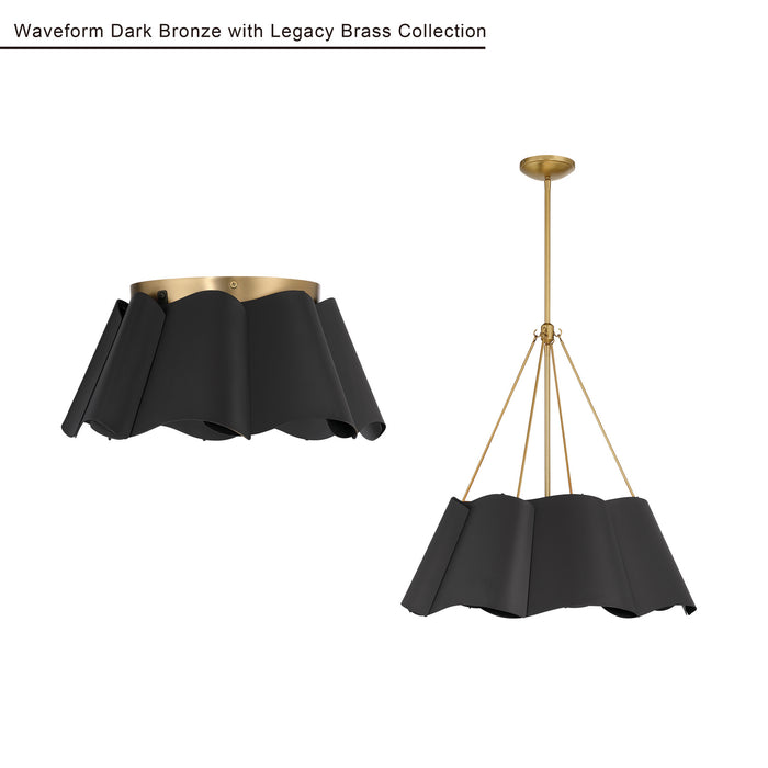 Minka-Lavery - 3954-796 - Four Light Pendant - Waveform - Dark Bronze