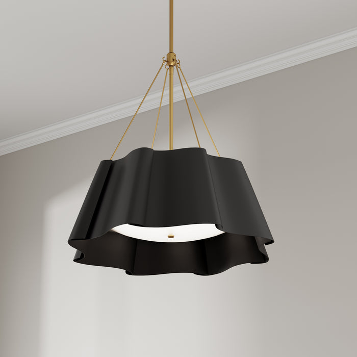 Minka-Lavery - 3954-796 - Four Light Pendant - Waveform - Dark Bronze
