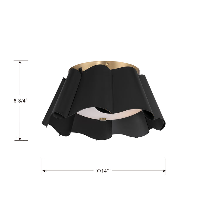 Minka-Lavery - 3955-796 - Three Light Flush Mount - Waveform - Dark Bronze