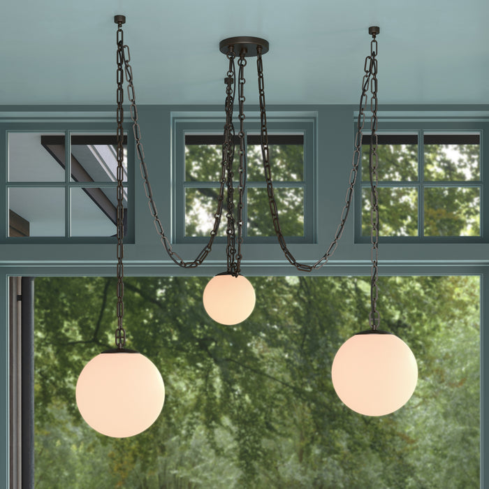 Minka-Lavery - 5218-860 - Three Light Pendant - Marbelle - Dark Bronze