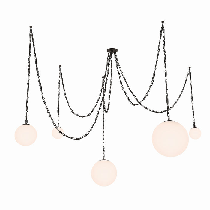 Minka-Lavery - 5219-860 - Five Light Pendant - Marbelle - Dark Bronze