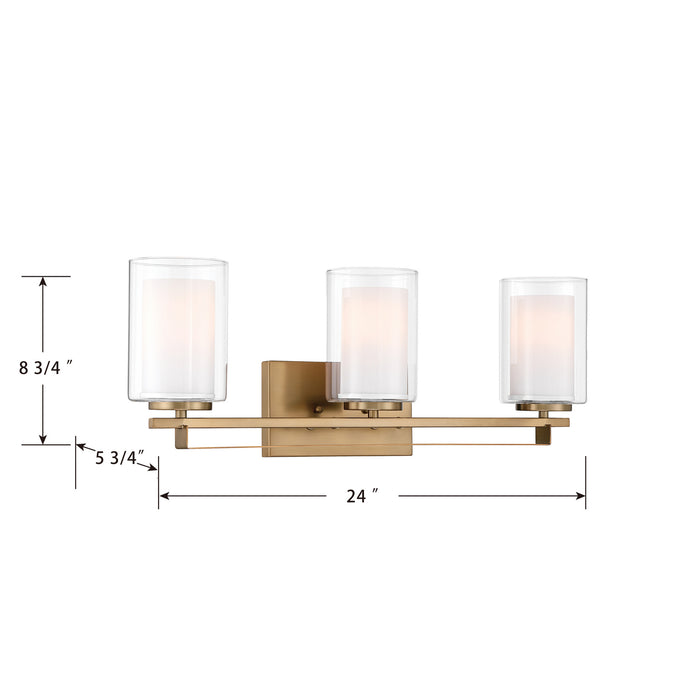 Minka-Lavery - 6103-791 - Three Light Vanity - Parsons Studio - Brushed Gold