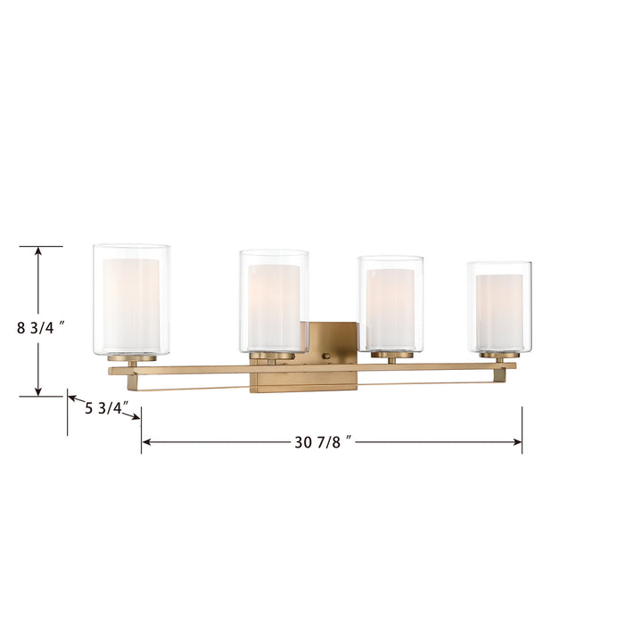 Minka-Lavery - 6104-791 - Four Light Vanity - Parsons Studio - Brushed Gold