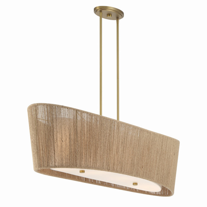 Minka-Lavery - 6578-695 - Four Light Linear Chandelier - Key Largo - Soft Brass