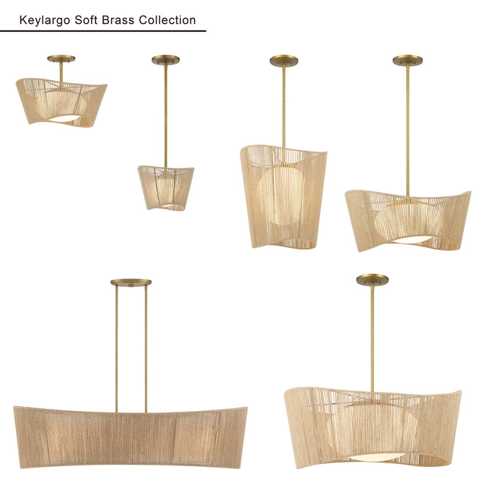 Minka-Lavery - 6578-695 - Four Light Linear Chandelier - Key Largo - Soft Brass