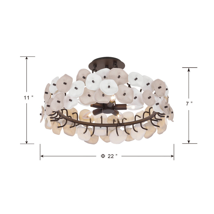 Metropolitan - N1525-860 - Five Light Semi-Flush Mount - Ravelin - Dark Bronze