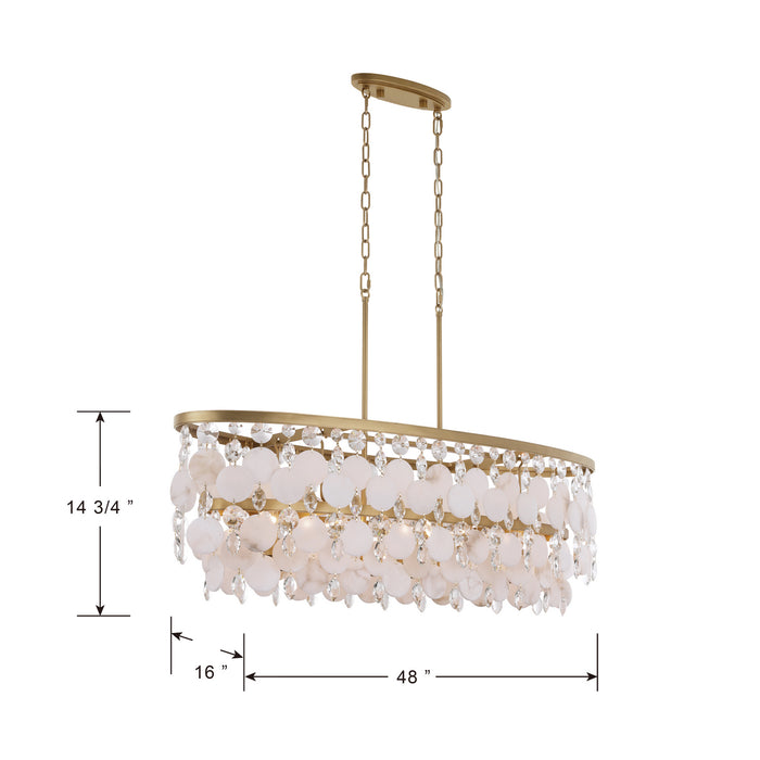 Metropolitan - N1836-870 - Five Light Linear Chandelier - Nova Mara - Painted Legacy Brass