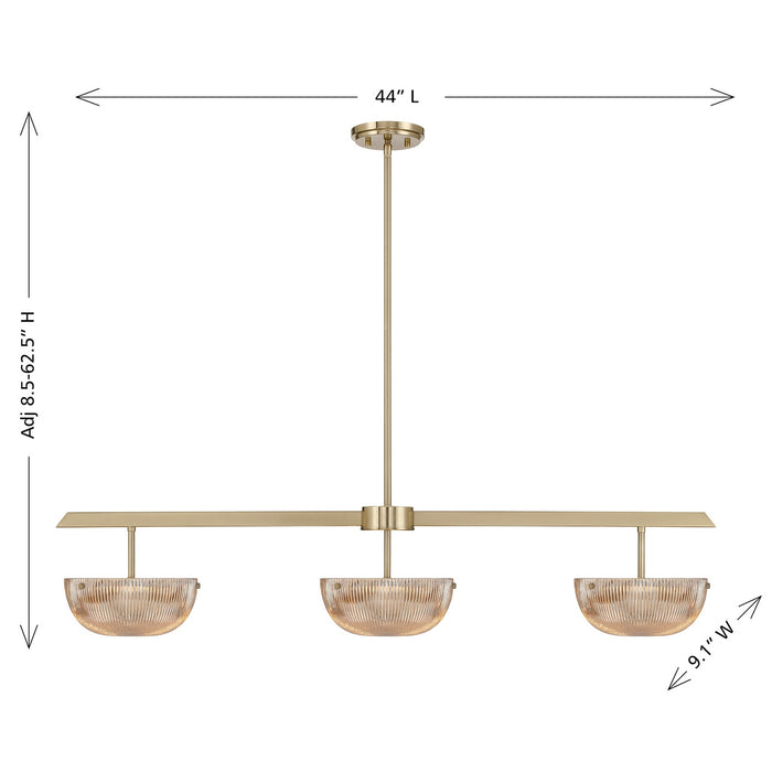 Savoy House - 1-1250-3-127 - LED Linear Chandelier - Hubbard - Noble Brass