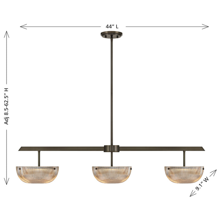 Savoy House - 1-1250-3-15 - LED Linear Chandelier - Hubbard - Mediterranean Bronze