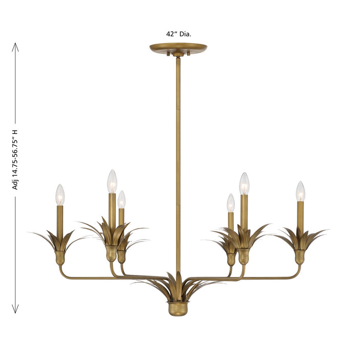 Savoy House - 1-1260-6-339 - Six Light Chandelier - Strathmore - Antique Patina