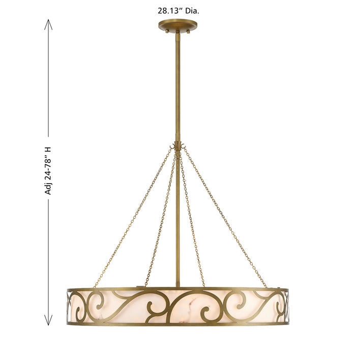 Savoy House - 1-1269-8-339 - Eight Light Chandelier - Halstead - Antique Patina