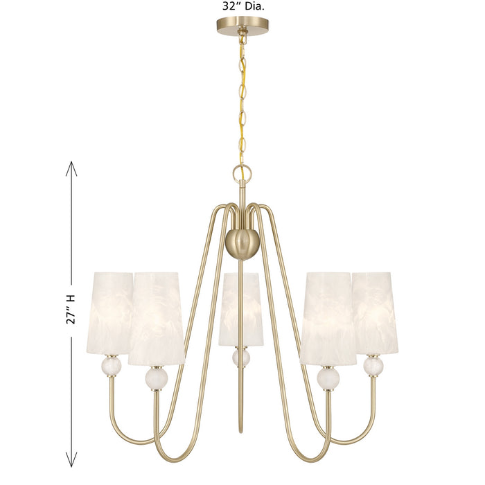 Savoy House - 1-1350-5-127 - Five Light Chandelier - Sheldon - Noble Brass