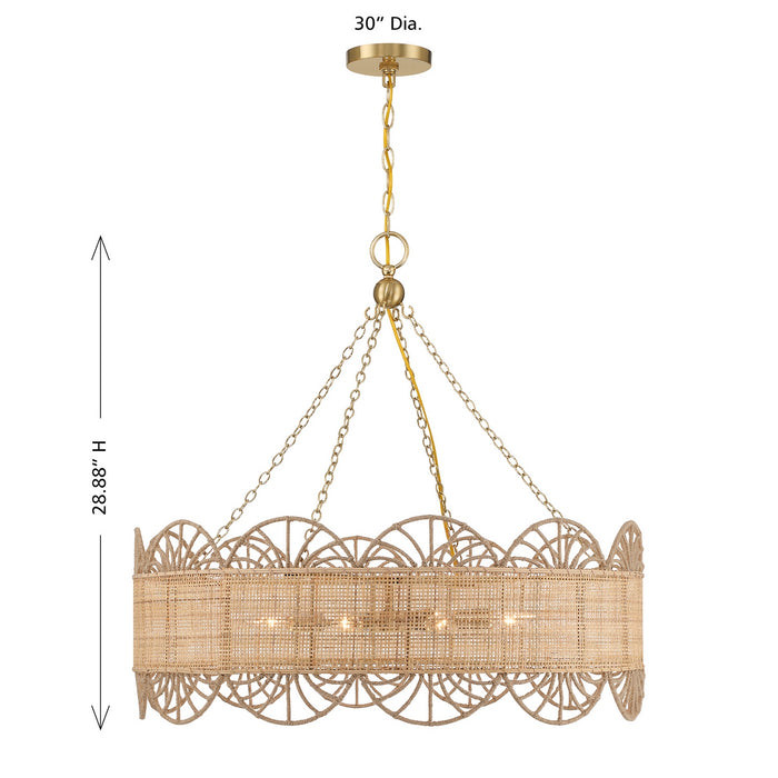 Savoy House - 1-1412-8-322 - Eight Light Chandelier - Shawnee - Warm Brass