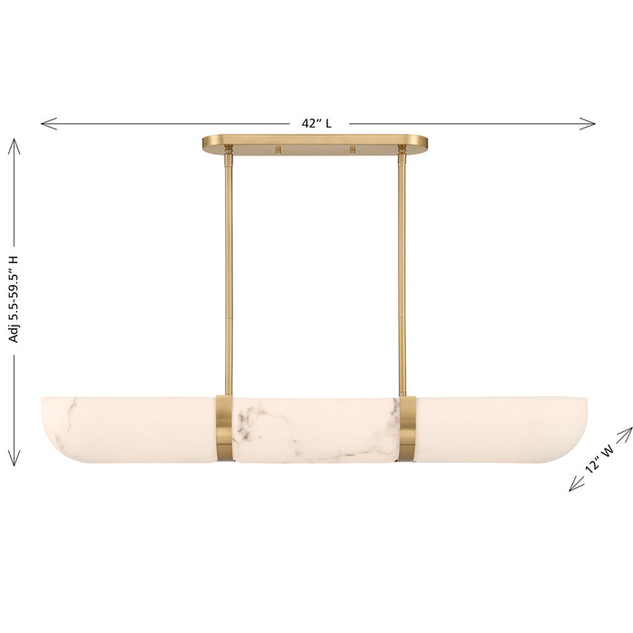 Savoy House - 1-1450-4-322 - Four Light Chandelier - Chalfont - Warm Brass