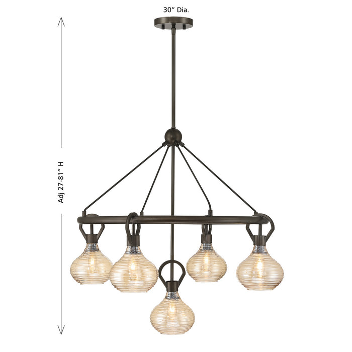 Savoy House - 1-2276-5-15 - Five Light Chandelier - Sheriden - Mediterranean Bronze