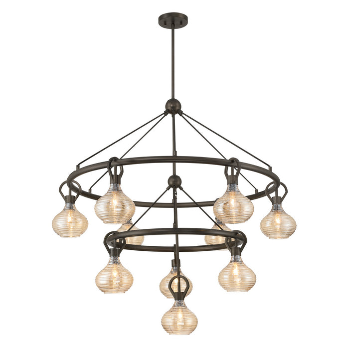Savoy House - 1-2277-10-15 - Ten Light Chandelier - Sheriden - Mediterranean Bronze