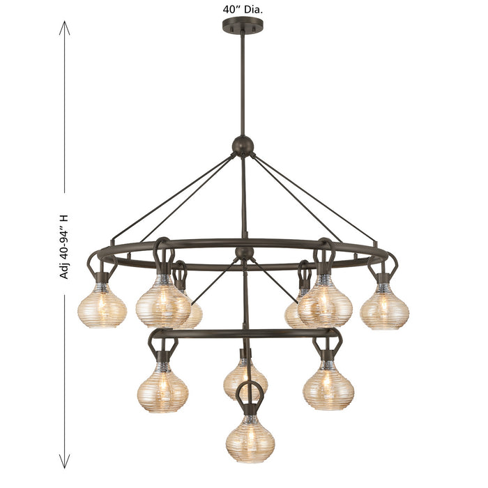 Savoy House - 1-2277-10-15 - Ten Light Chandelier - Sheriden - Mediterranean Bronze
