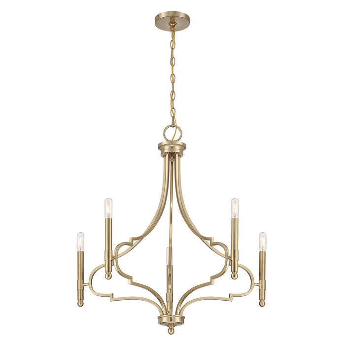 Savoy House - 1-5999-5-127 - Five Light Chandelier - Woodlawn - Noble Brass
