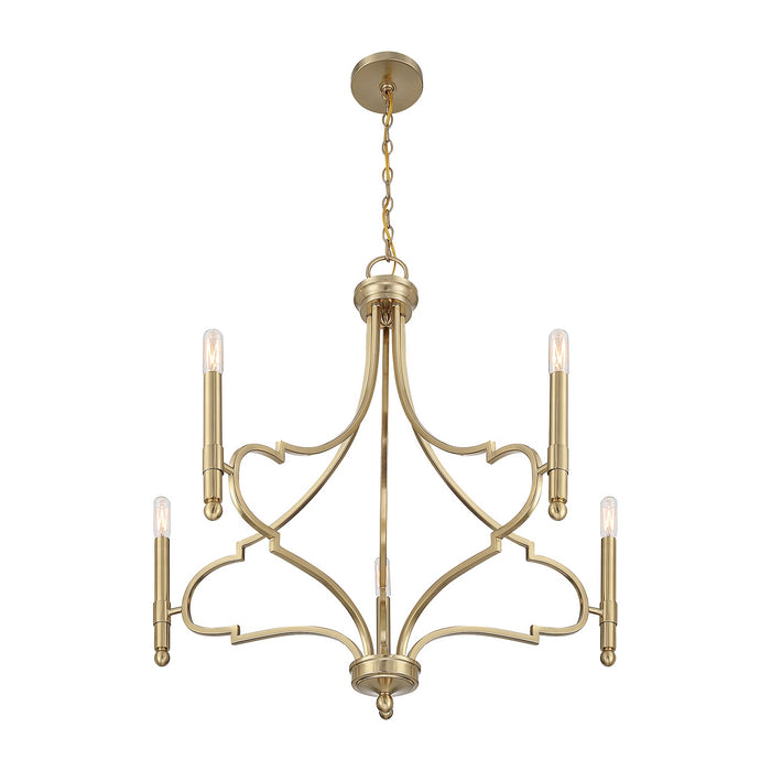 Savoy House - 1-5999-5-127 - Five Light Chandelier - Woodlawn - Noble Brass