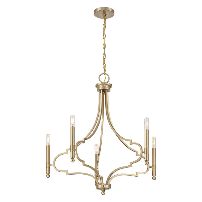 Savoy House - 1-5999-5-127 - Five Light Chandelier - Woodlawn - Noble Brass