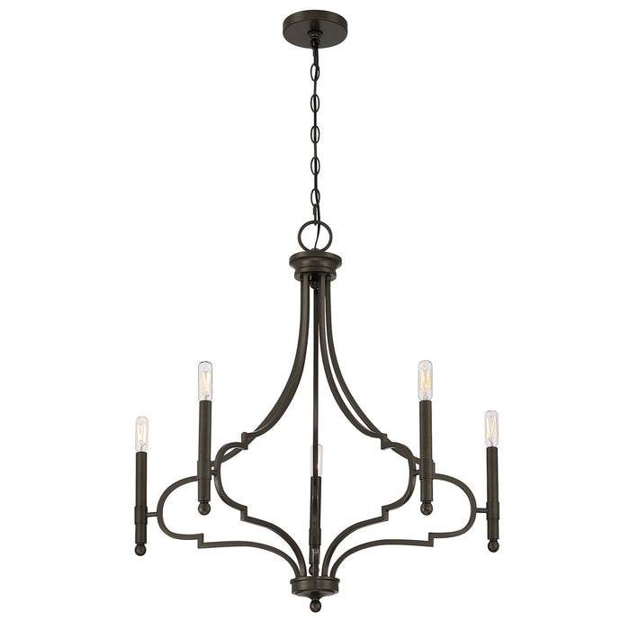 Savoy House - 1-5999-5-15 - Five Light Chandelier - Woodlawn - Mediterranean Bronze