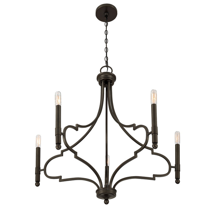 Savoy House - 1-5999-5-15 - Five Light Chandelier - Woodlawn - Mediterranean Bronze