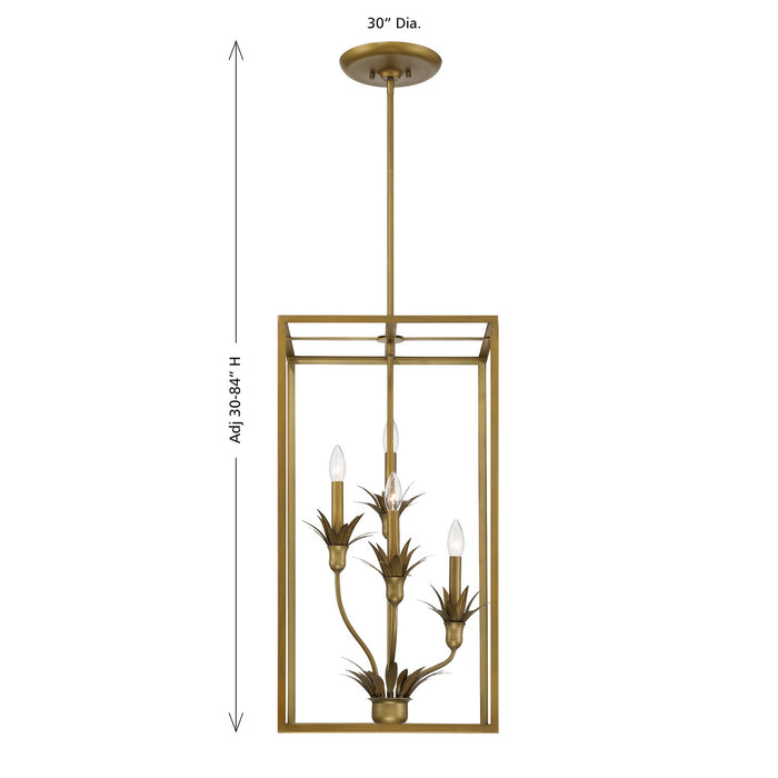 Savoy House - 3-1261-4-339 - Four Light Pendant - Strathmore - Antique Patina
