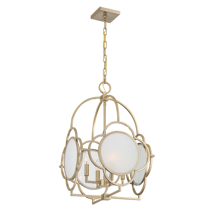 Savoy House - 3-4699-4-127 - Four Light Pendant - Damen - Noble Brass