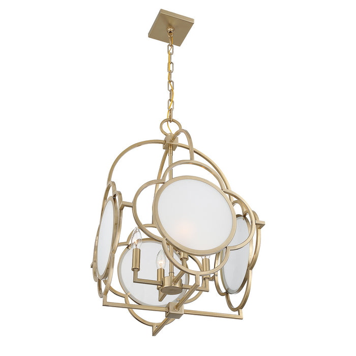 Savoy House - 3-4699-4-127 - Four Light Pendant - Damen - Noble Brass