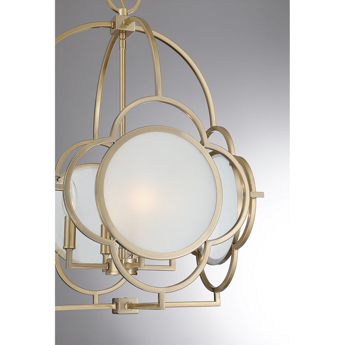 Savoy House - 3-4699-4-127 - Four Light Pendant - Damen - Noble Brass