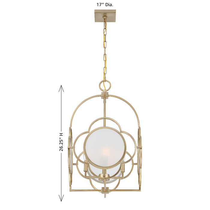 Savoy House - 3-4699-4-127 - Four Light Pendant - Damen - Noble Brass