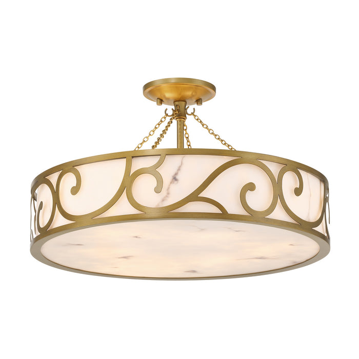 Savoy House - 6-1268-6-339 - Six Light Semi-Flush Mount - Halstead - Antique Patina