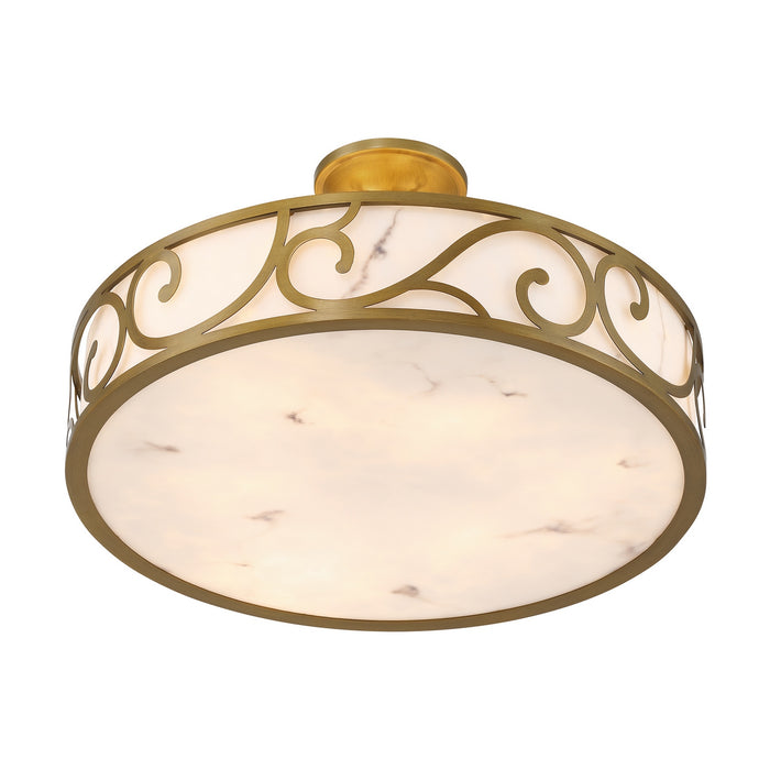 Savoy House - 6-1268-6-339 - Six Light Semi-Flush Mount - Halstead - Antique Patina