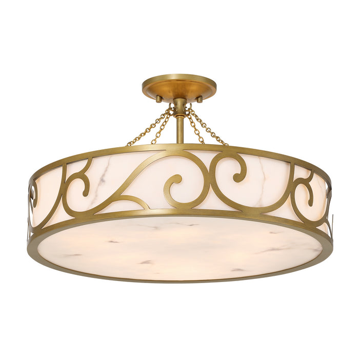 Savoy House - 6-1268-6-339 - Six Light Semi-Flush Mount - Halstead - Antique Patina