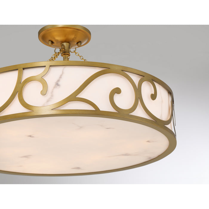 Savoy House - 6-1268-6-339 - Six Light Semi-Flush Mount - Halstead - Antique Patina
