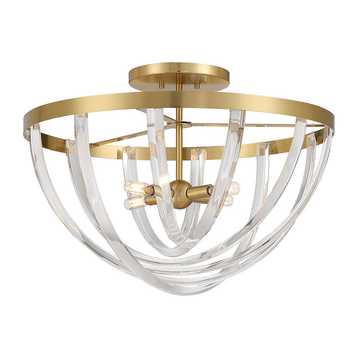 Savoy House - 6-1777-4-322 - Four Light Semi-Flush Mount - Jennings - Warm Brass