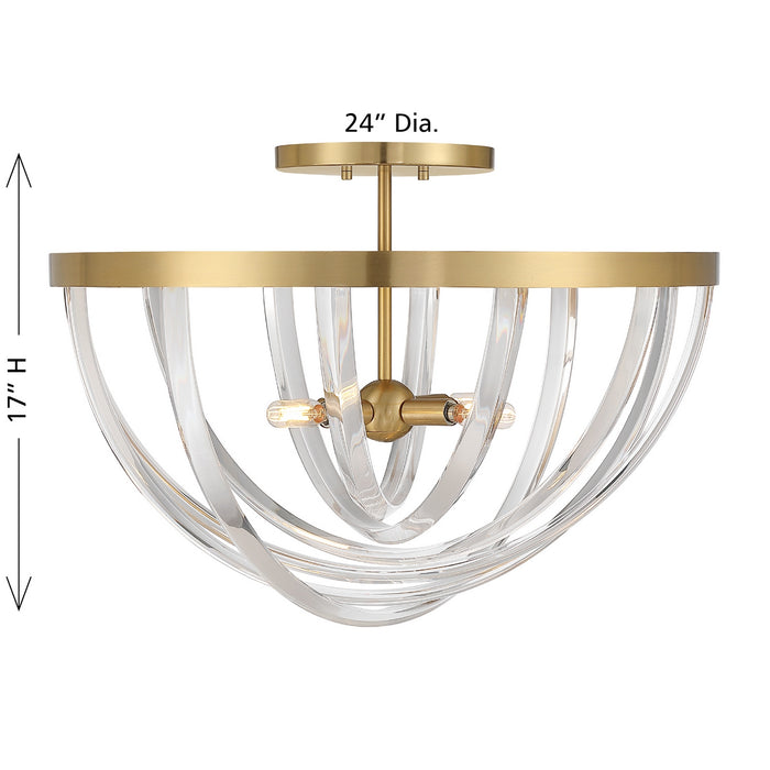 Savoy House - 6-1777-4-322 - Four Light Semi-Flush Mount - Jennings - Warm Brass