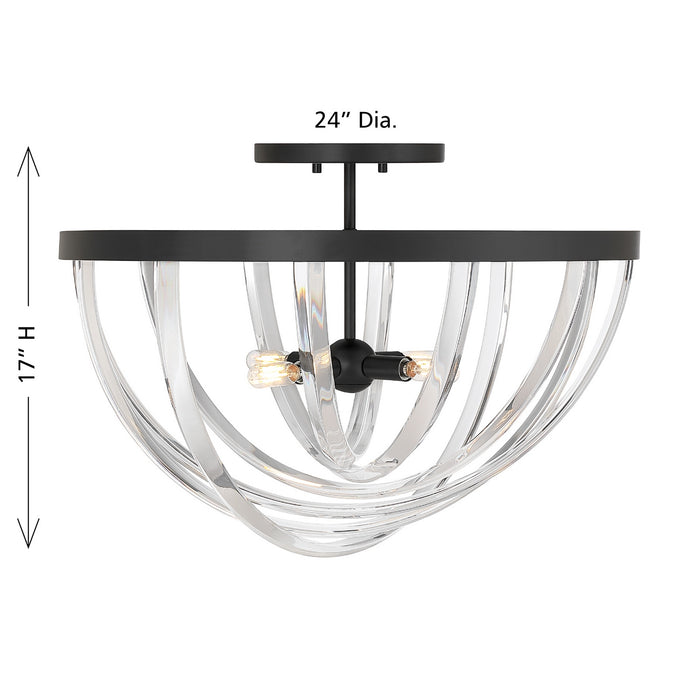 Savoy House - 6-1777-4-89 - Four Light Semi-Flush Mount - Jennings - Matte Black