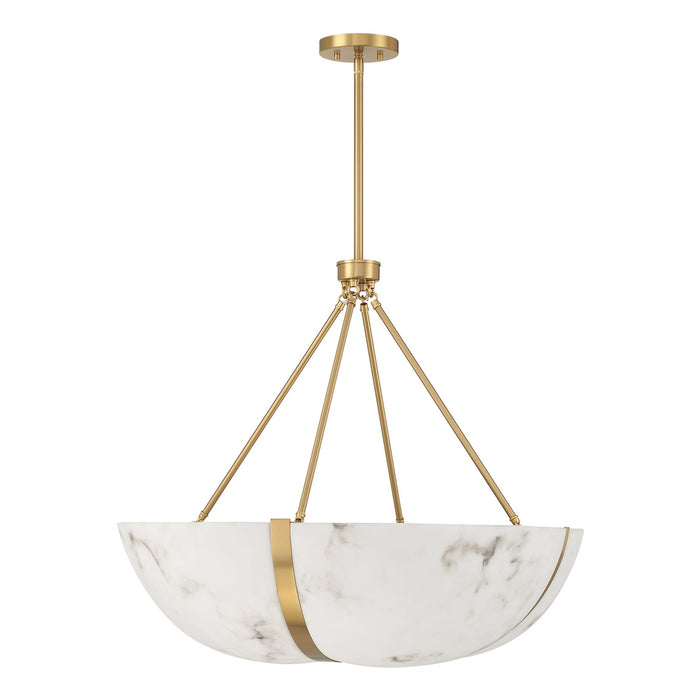 Savoy House - 7-1451-4-322 - Four Light Pendant - Chalfont - Warm Brass